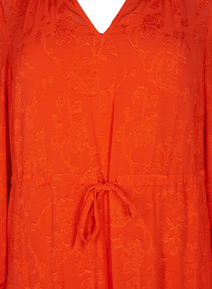 Langermet midi kjole i jacquard look, Orange.com, Packshot image number 2