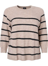 Strikket bluse med striper