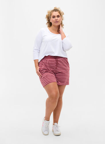Bomullsshorts med lommer, Apple Butter Stripe, Model image number 2