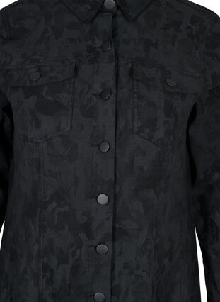 Mønstrete kjole med krage og knapper, Black, Packshot image number 2