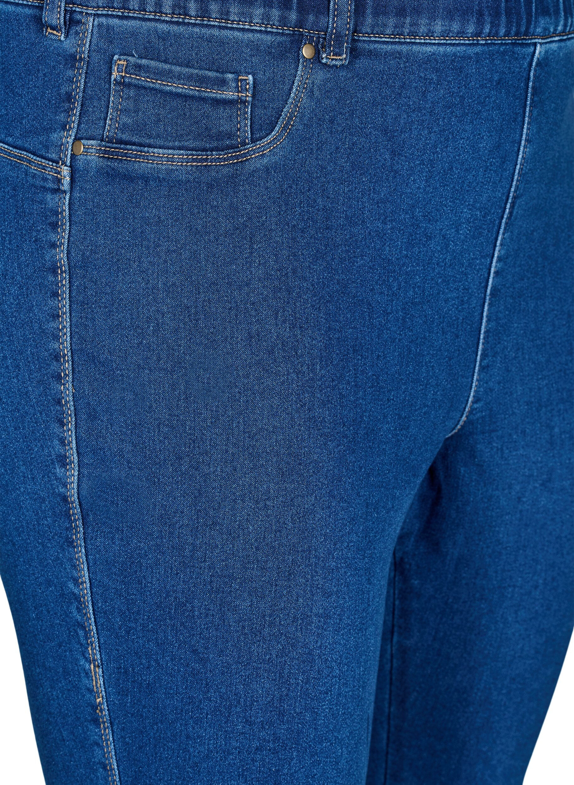 ZizziJeggings med h&oslash;y midje, Bl&aring;, Packshot image number 2