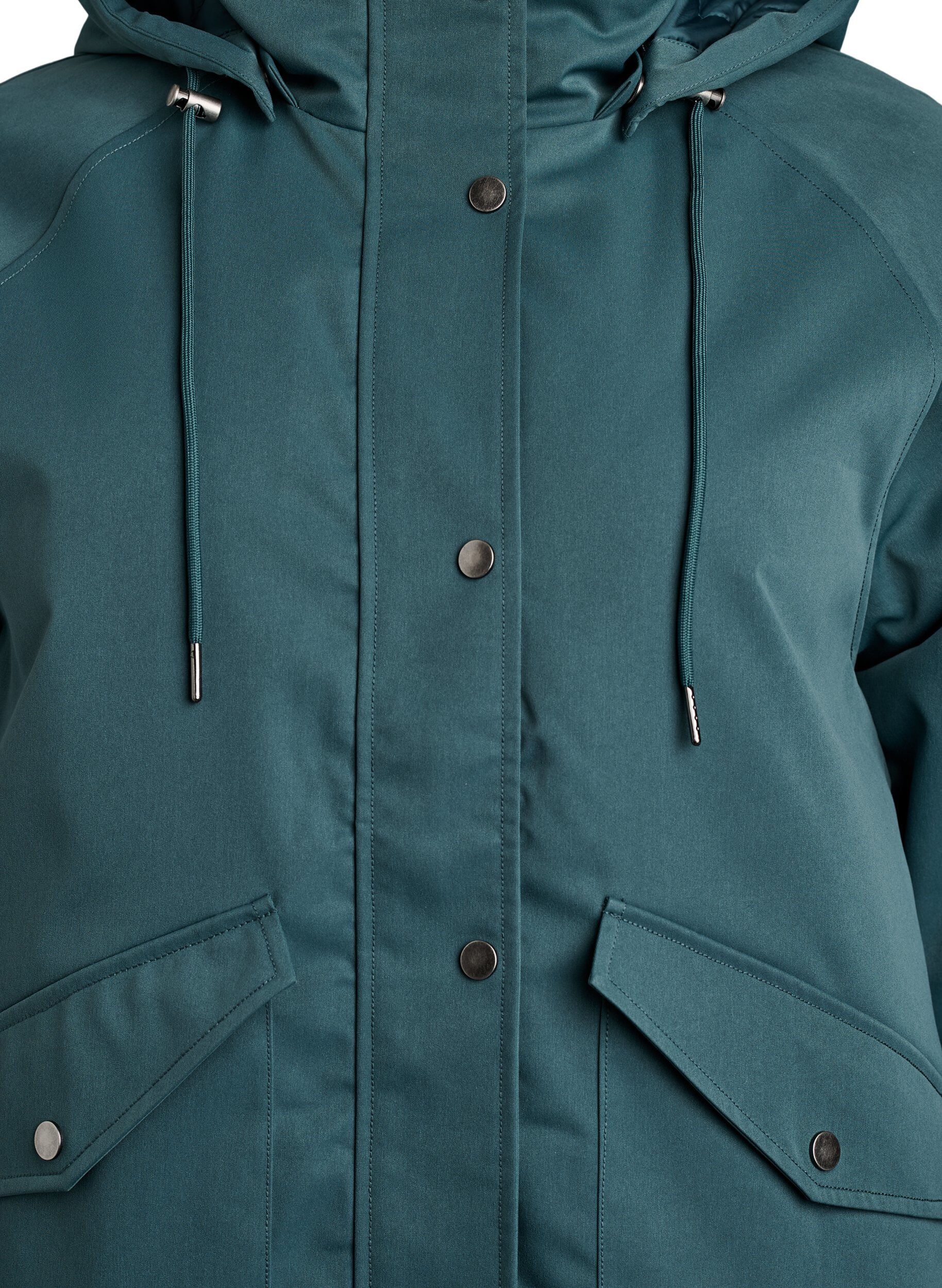 ZizziPolstret parkas med avtakbar hette, Gr&oslash;nn, Packshot image number 2