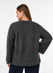 Strikkebluse med rhinesteiner og diamantm&oslash;nster, Gr&aring;, Model image number 2