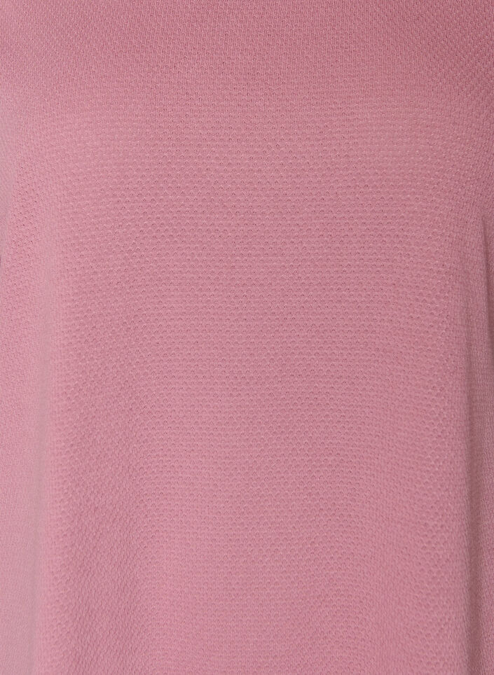 Kort teksturert jerseykjole med rund hals, Rosa, Packshot image number 2