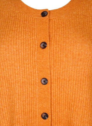 Zizzi Ribbestrikket cardigan med knapper, Orange, Packshot image number 2