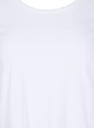 Zizzi Basis t-skjorte med 3/4-ermer, Bright White, Packshot image number 2