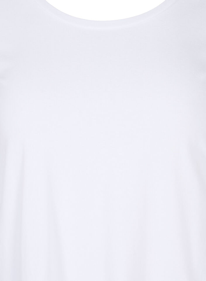 Basis t-skjorte med 3/4-ermer, Bright White, Packshot image number 2