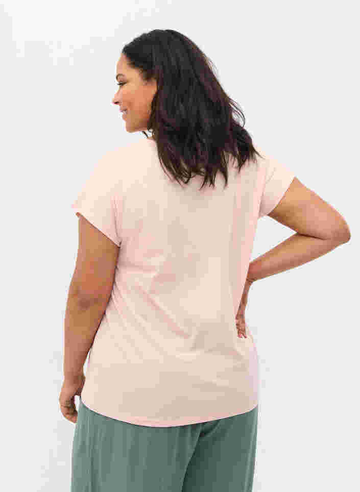 T-skjorte i bomullsmiks, Rose Smoke, Model image number 1