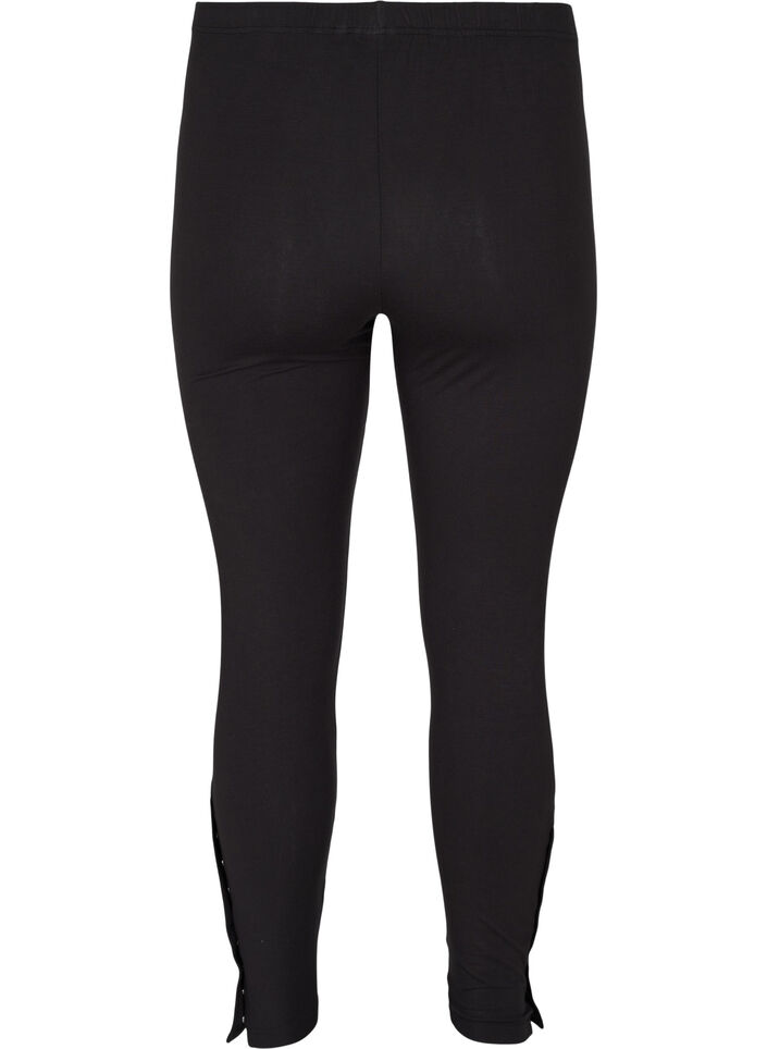 Viskoseleggings med knapper, Svart, Packshot image number 1