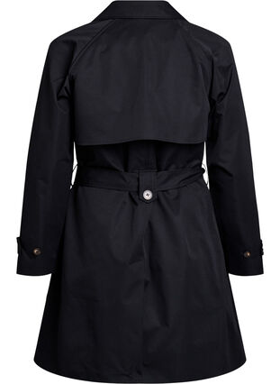 Zizzi Midilang trenchcoat med belte, Black, Packshot image number 1
