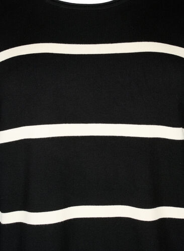  Bluse med striper i strikket viskose, Black Comb, Packshot image number 2