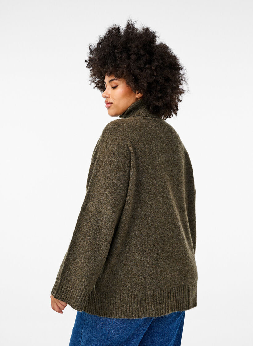 Strikket høyhalset bluse, Sea Turtle Mel., Model image number 1