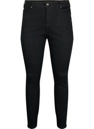 Amy jeans med h&oslash;y midje og supersmal passform, Svart