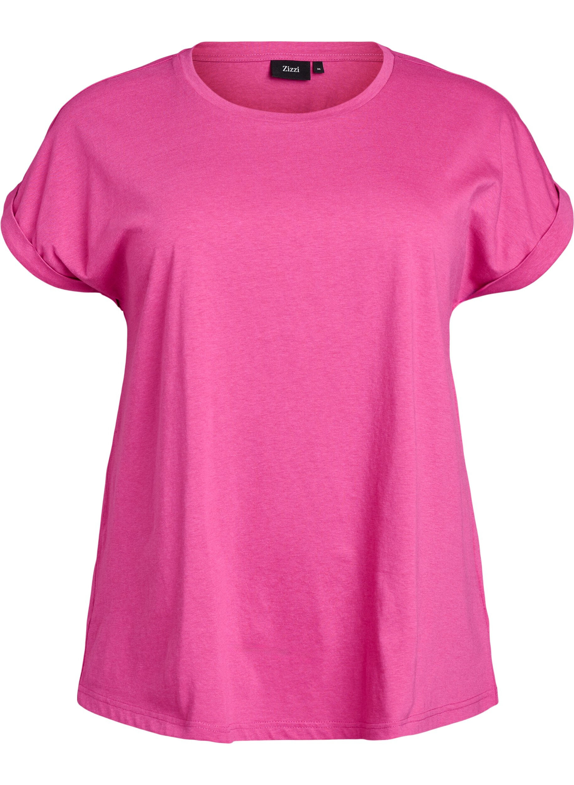 ZizziKortermet T-skjorte i bomullsblanding, Rosa, Packshot image number 0