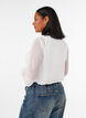 Skjortebluse med blondeinnlegg og prikkem&oslash;nster, Vanilje, Model image number 2