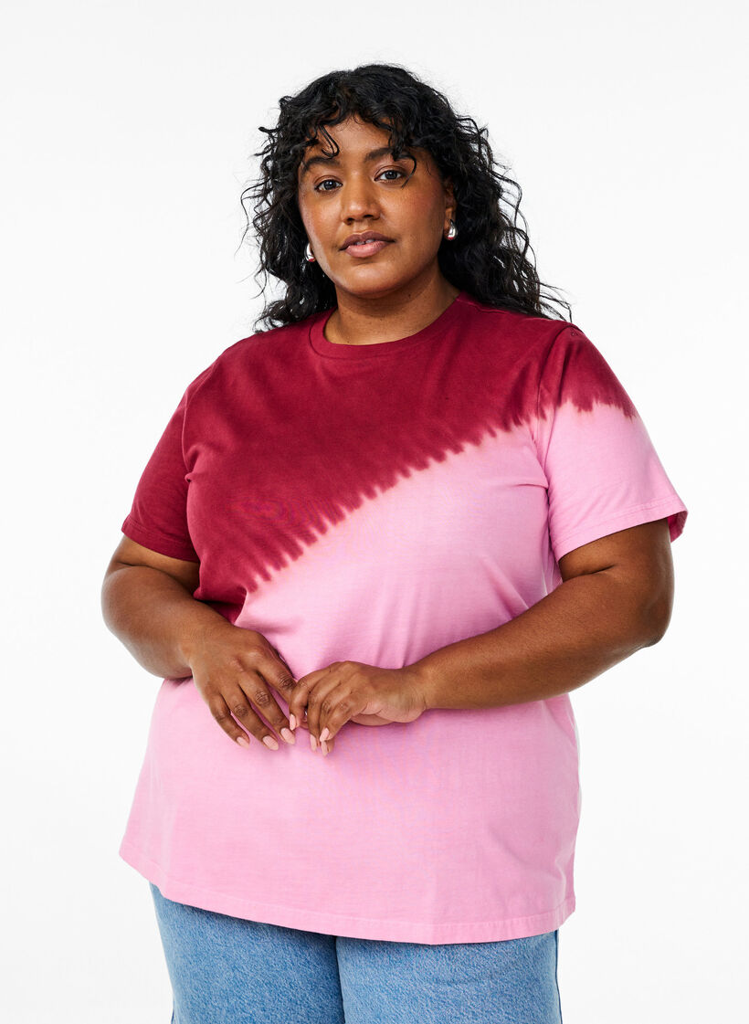 Dip-dye T-skjorte i økologisk bomull, Rød, Model image number 0
