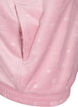 Velour cardigan med hette og lommer, Rosa, Packshot image number 3