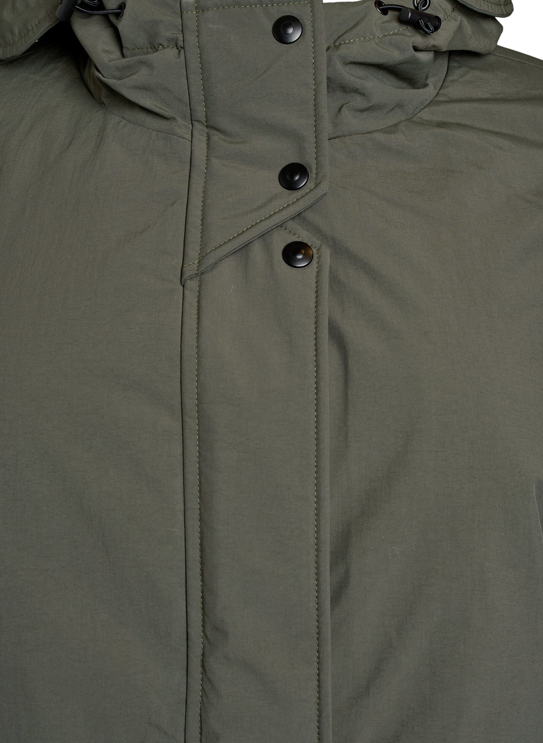 Zizzi Parka med hette og justerbar midje, Gr&oslash;nn, Packshot image number 2