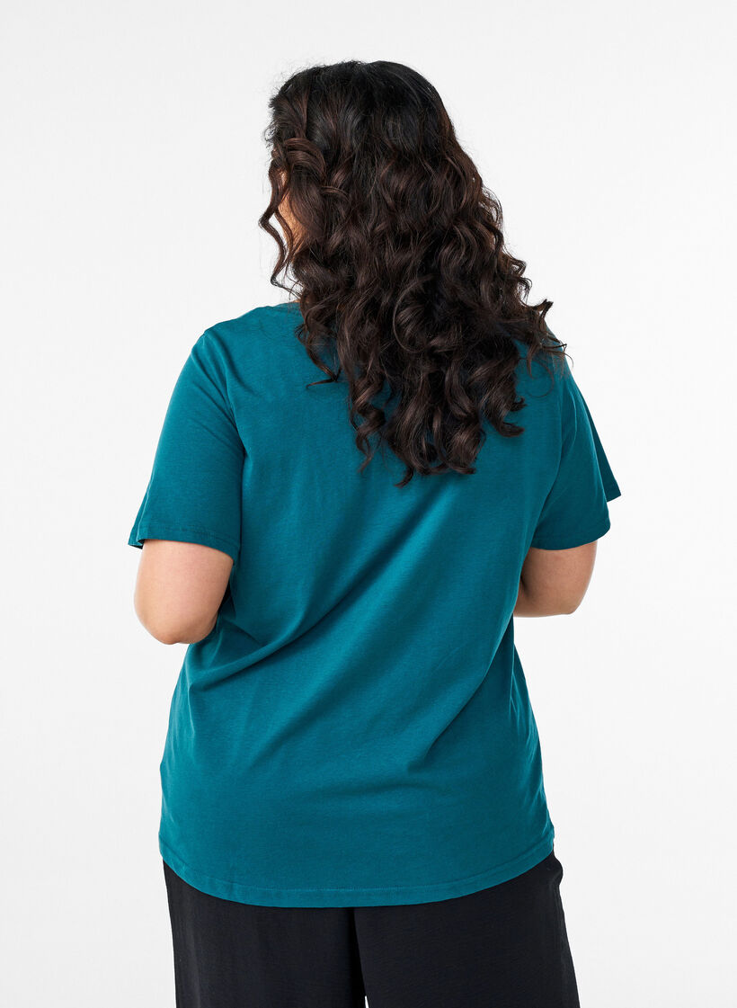 T-skjorte med V-hals, Gr&oslash;nn, Model image number 2
