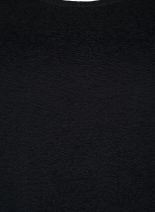 Langermet bluse med tekstur, Black, Packshot image number 2