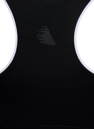 Zizzi Racerback sports-BH med kontrastpiping, Black w. Piping, Packshot image number 3