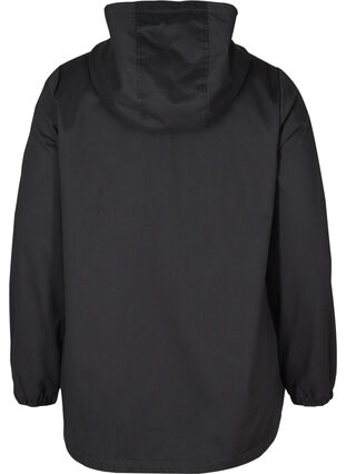 Kort jakke med hette og lommer, Black, Packshot image number 1