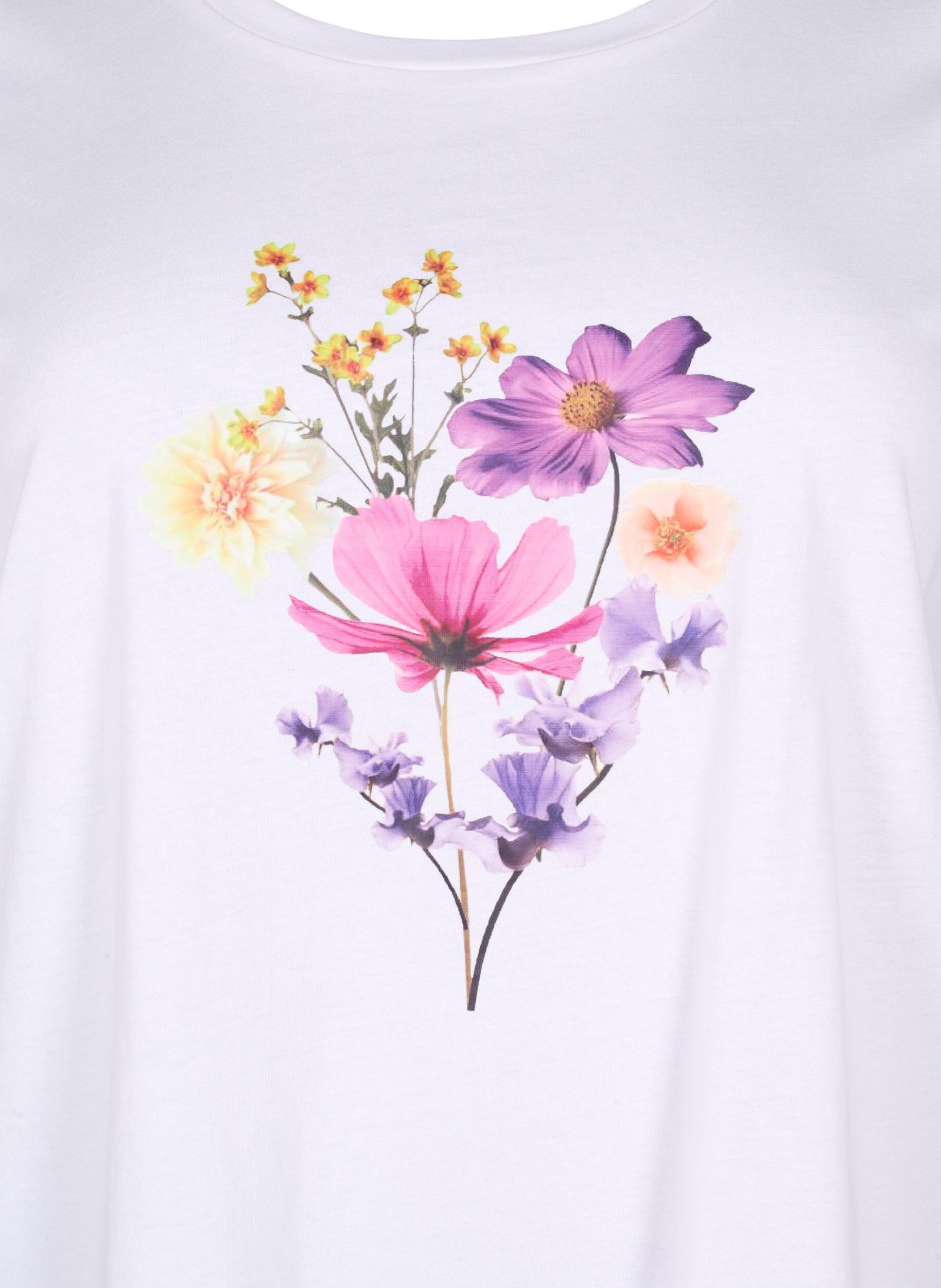 Zizzi T-skjorter med blomstermotiv, Bright W. w. Flower, Packshot image number 2