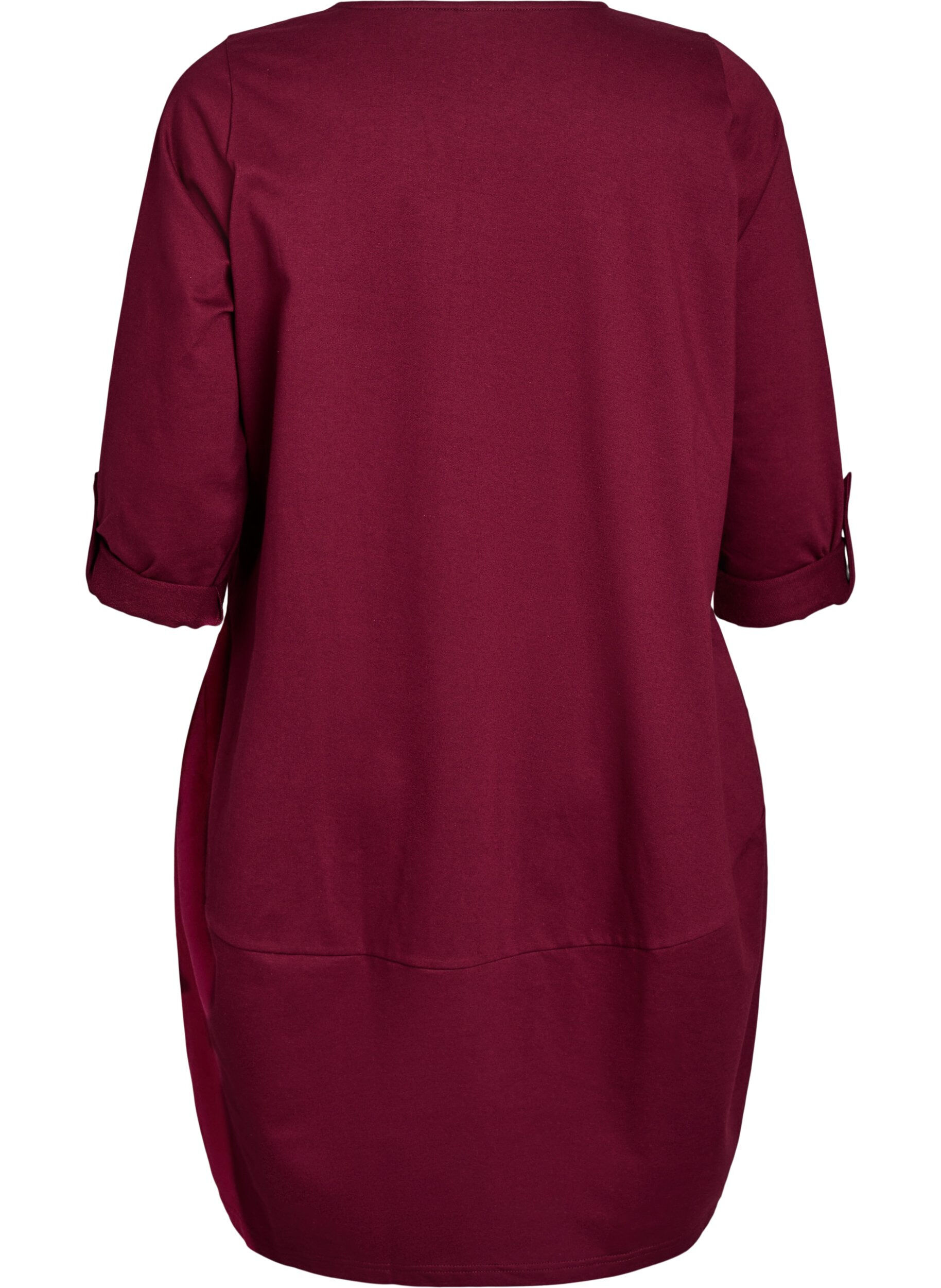ZizziBallongkjole med lommer, M&oslash;rk Bordeaux, Packshot image number 1