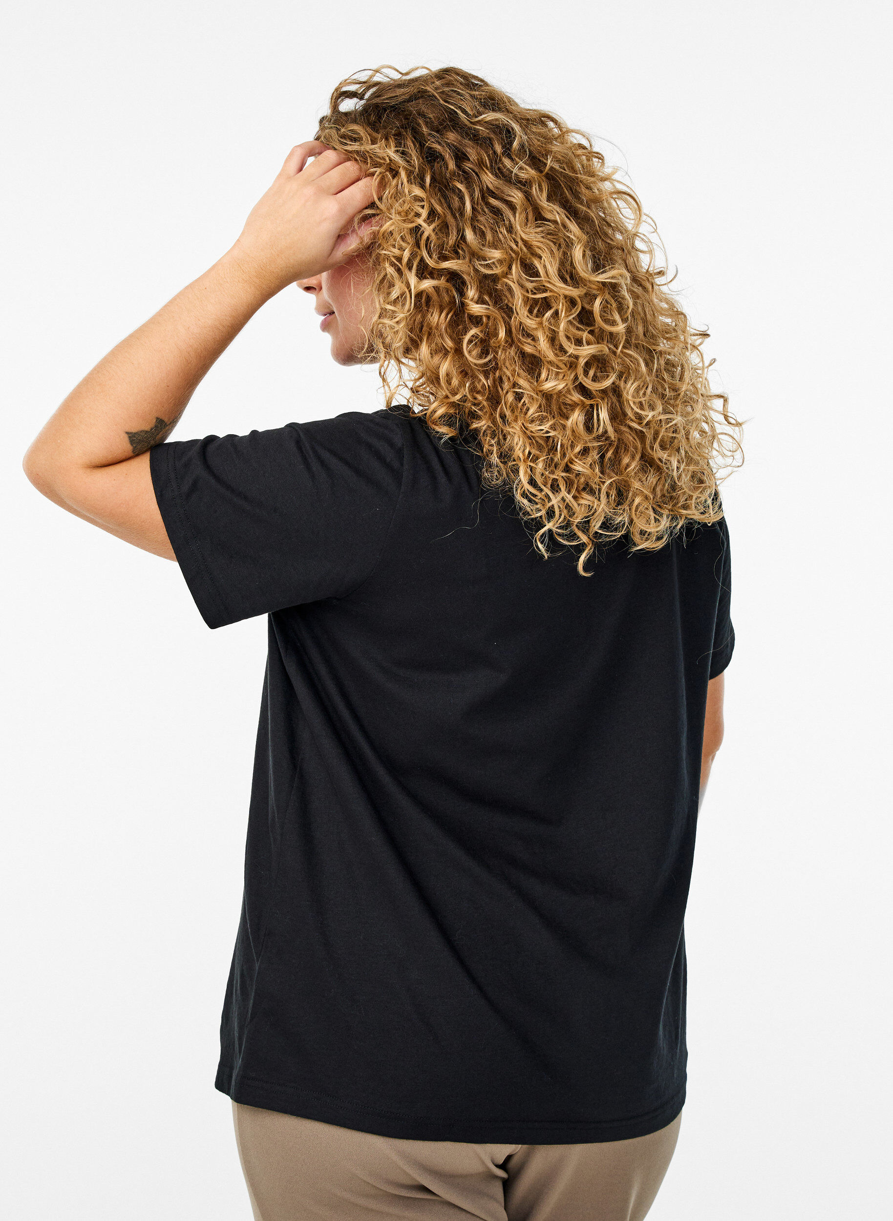 Zizzi FLASH - T-skjorte med motiv, Svart, Model image number 2