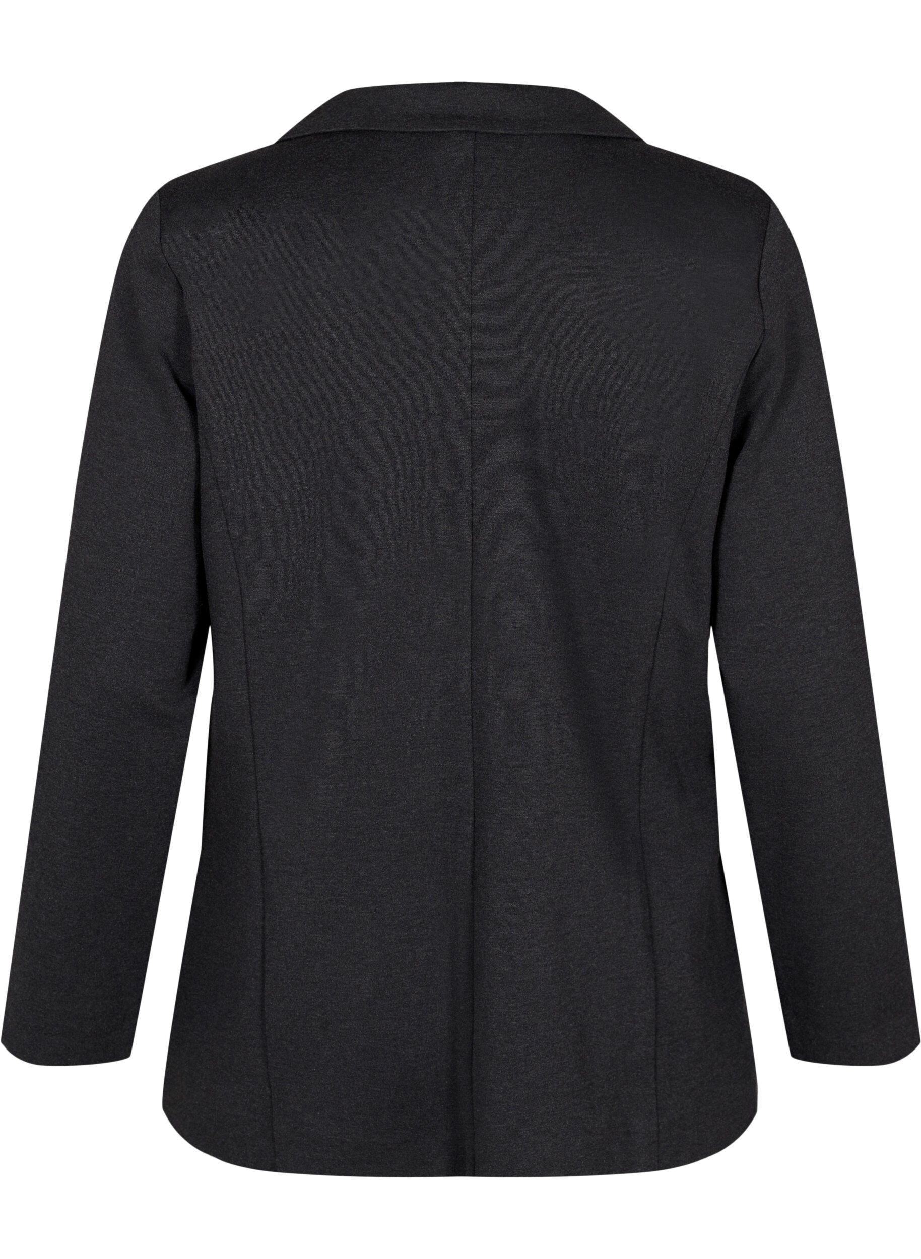 ZizziEnkel blazer med knapp og pyntelommer, Gr&aring;, Packshot image number 1