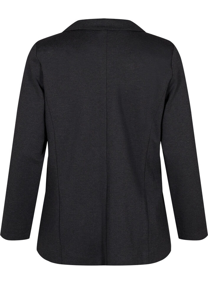 Enkel blazer med knapp og pyntelommer, Gr&aring;, Packshot image number 1