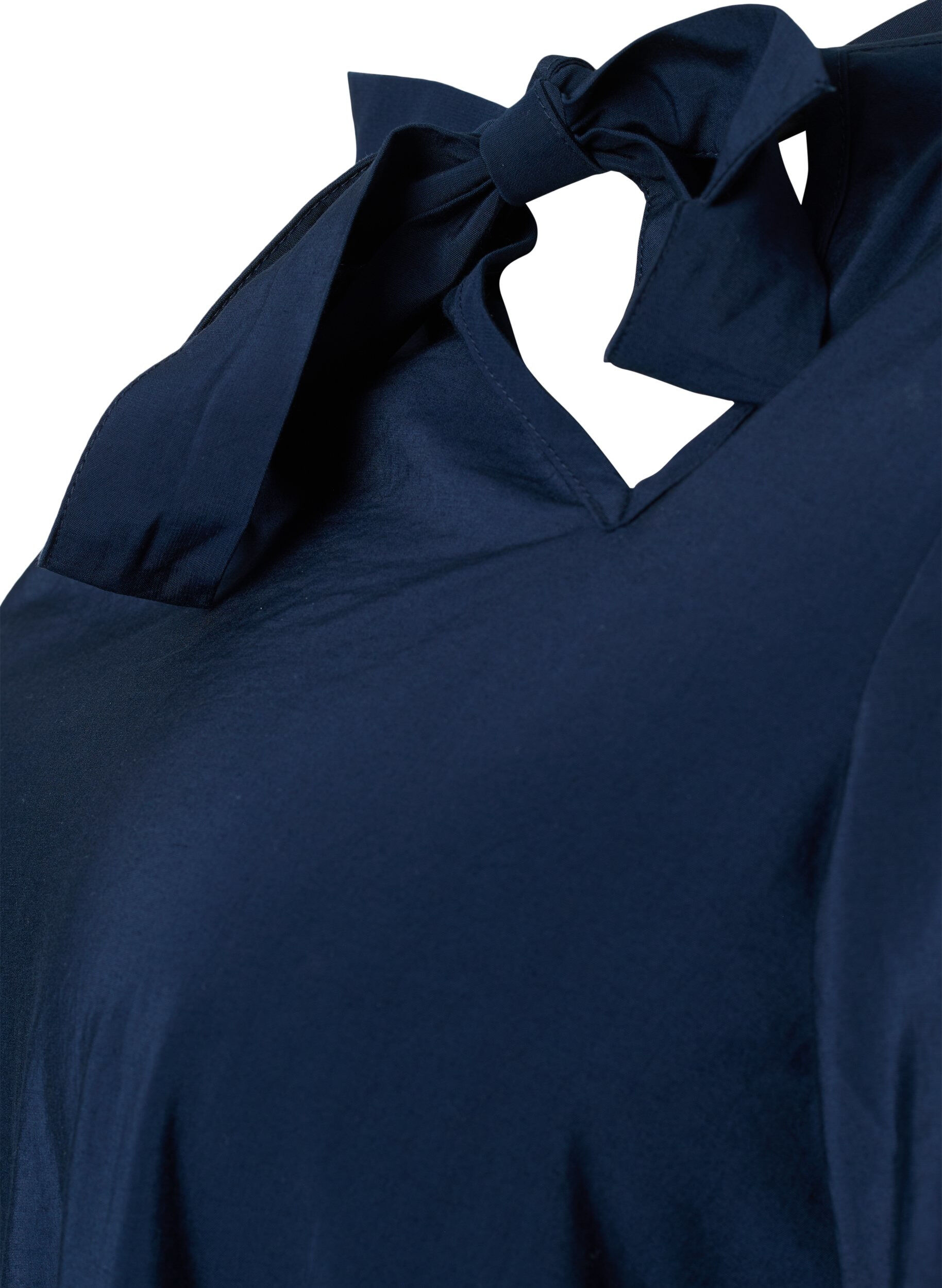 Zizzi Langermet kjole i viskose med sl&oslash;yfe, Total Eclipse, Packshot image number 2