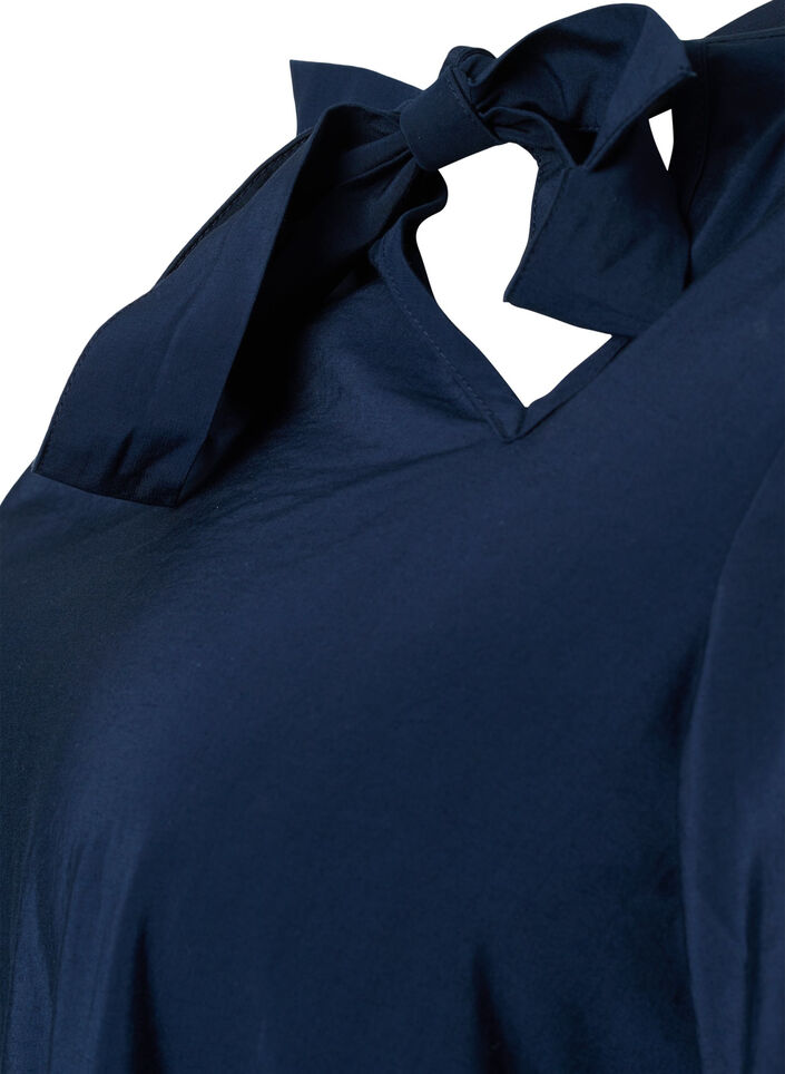 Langermet kjole i viskose med sløyfe, Total Eclipse, Packshot image number 2