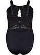 Bodystocking med blonder og utskjæringer, Black, Packshot image number 1