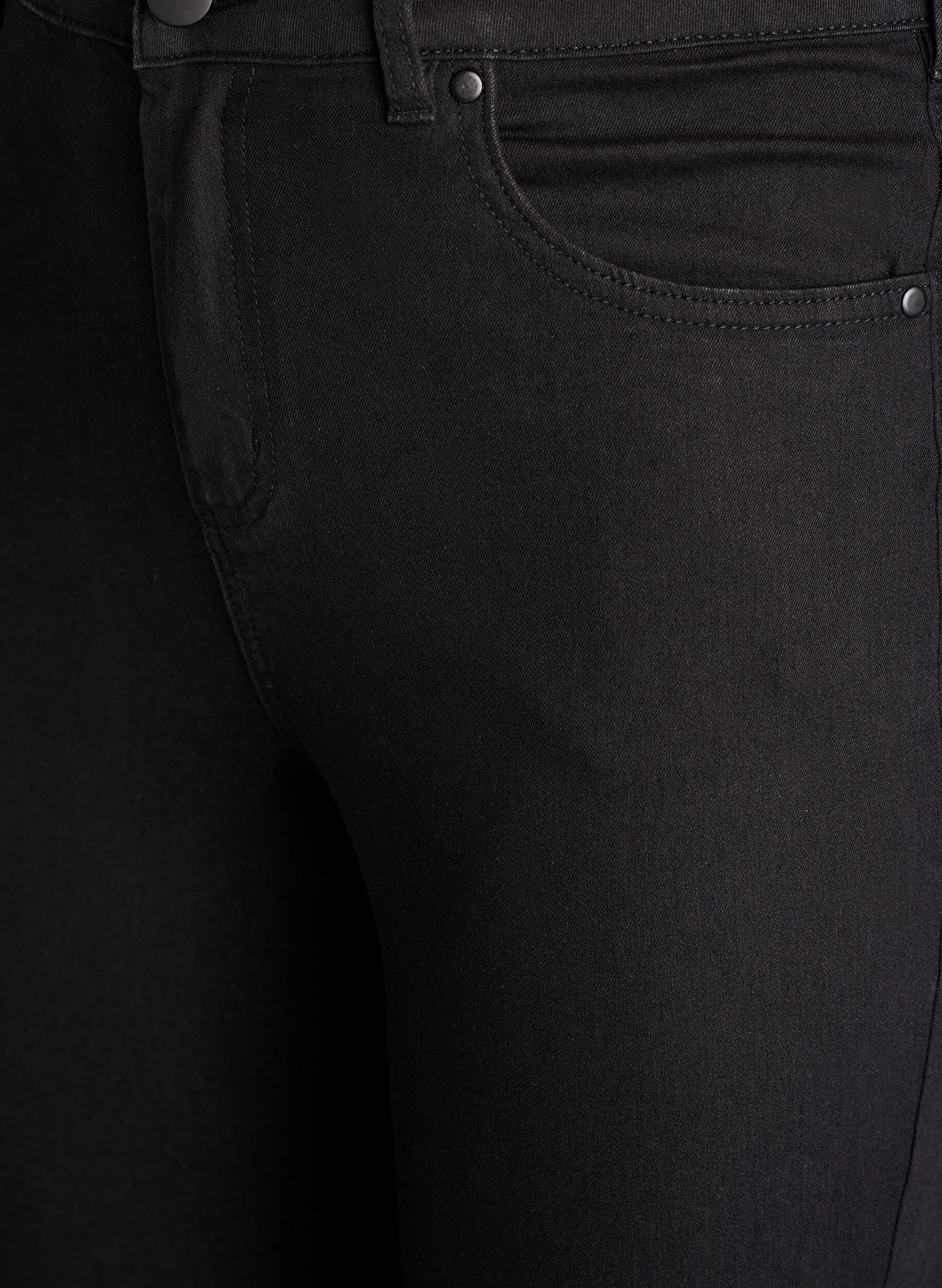 ZizziAmy jeans med h&oslash;y midje og super tynn passform, Svart, Packshot image number 2
