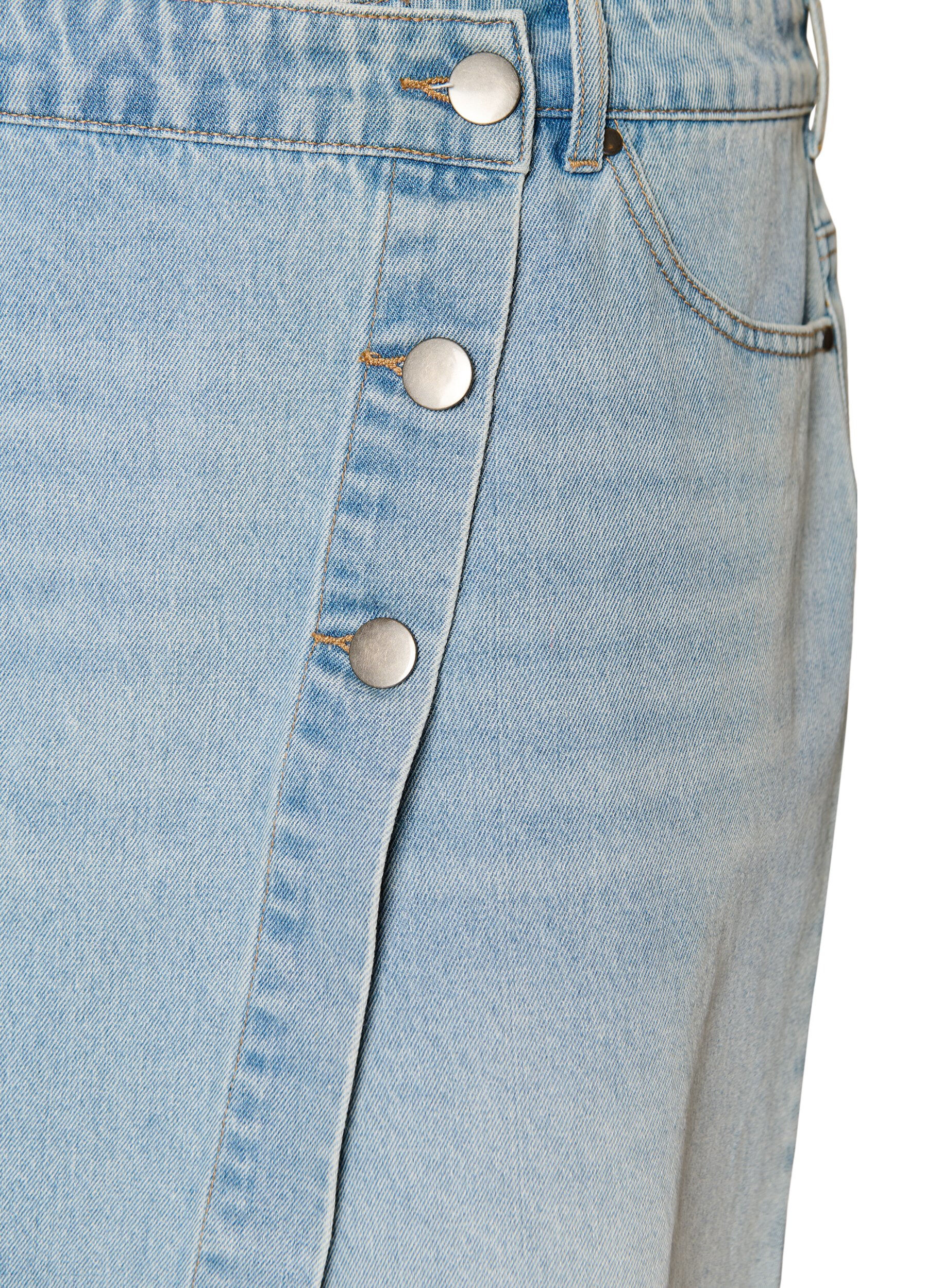 ZizziDenimskorts med omslagseffekt og h&oslash;y midje, Bl&aring;, Packshot image number 2