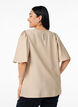 Bluse med korte, vide ermer, Beige, Model image number 2