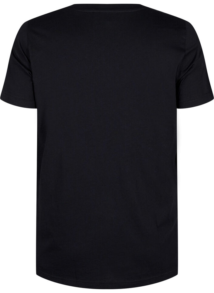 T-skjorte i bomull med rhinestone-motiv, Black w. Dream, Packshot image number 1