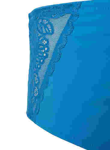 Truse med normal høyde på livet og blonder, Cendre Blue, Packshot image number 2