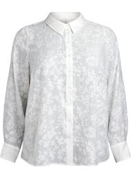 Skjorte med tone-i-tone-mønster, Off White