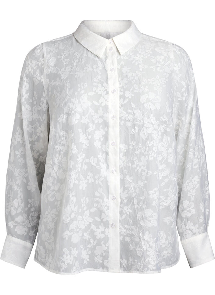 Skjorte med tone-i-tone-mønster, Off White, Packshot
