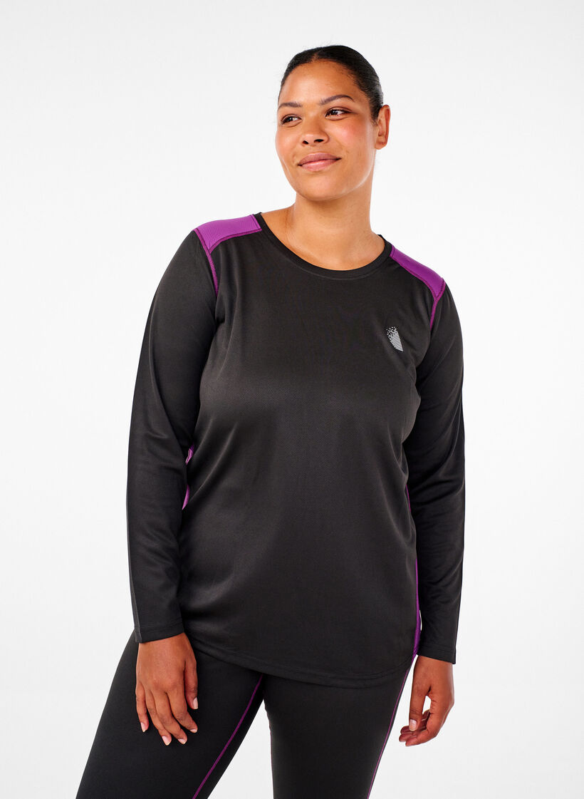 To-tone termisk topp med lange ermer, Black w. Charisma, Model