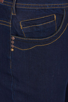 Zizzi Slim fit Vilma jeans med høyt liv, Dk blue rinse, Packshot image number 2