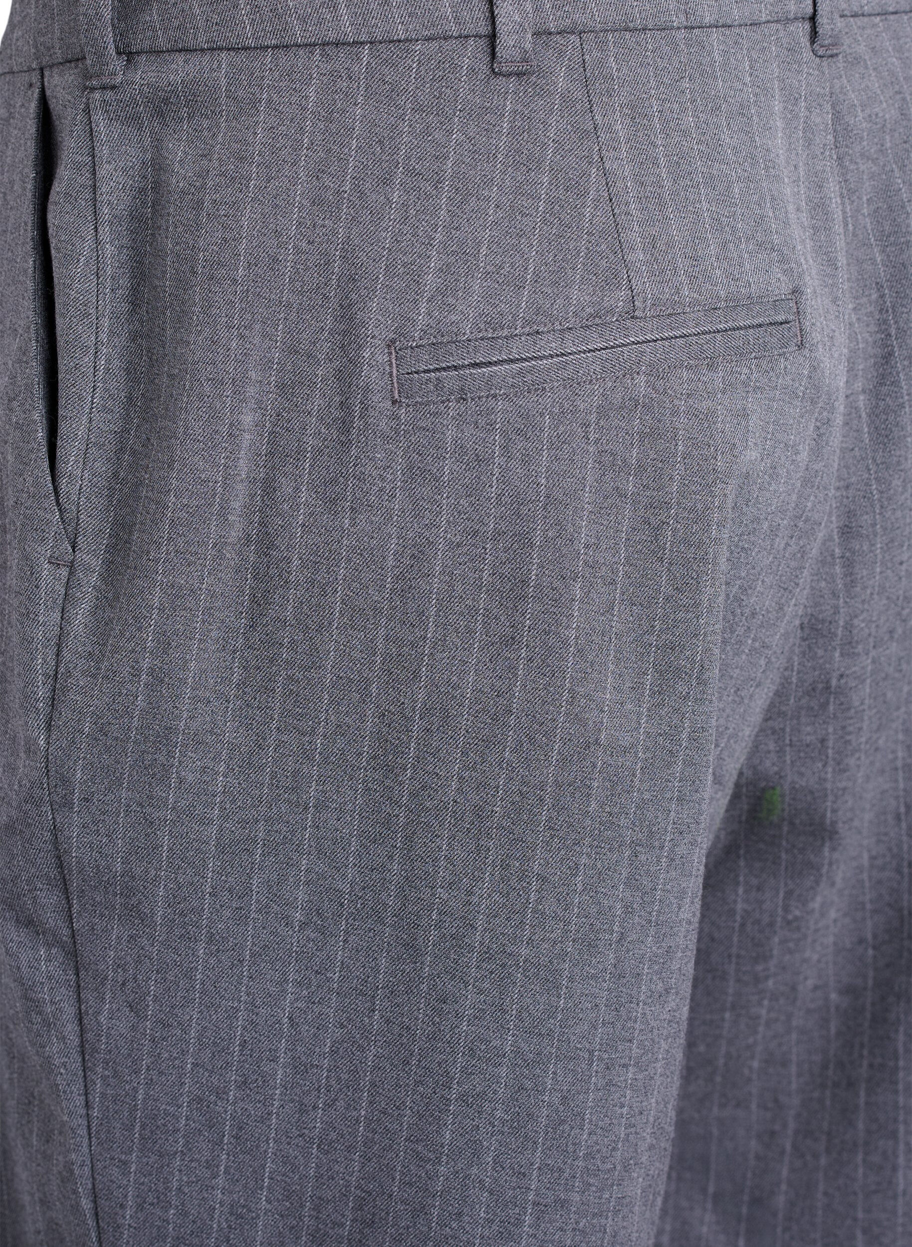 Zizzi Pinstripe Bermuda-shorts med Loose fit, Gr&aring;, Packshot image number 3