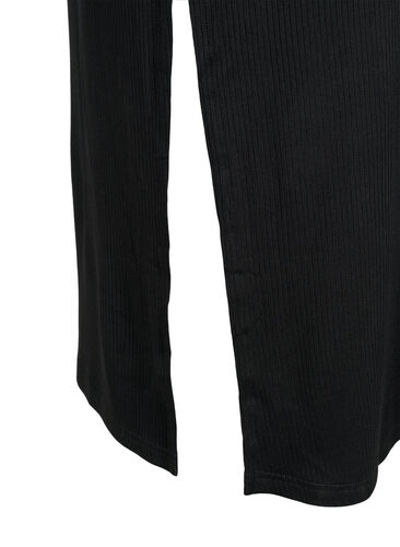 Ribbet kjole uten ermer av viskose, Black, Packshot image number 3