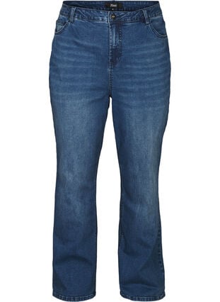 Jeans med ekstra høy liv, Blue denim, Packshot image number 0