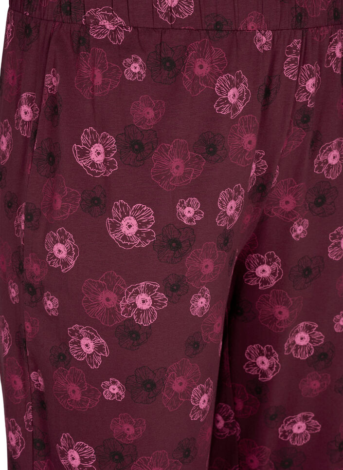 Bomull Pyjamas bukser med utskrift, M&oslash;rk Bordeaux, Packshot image number 2