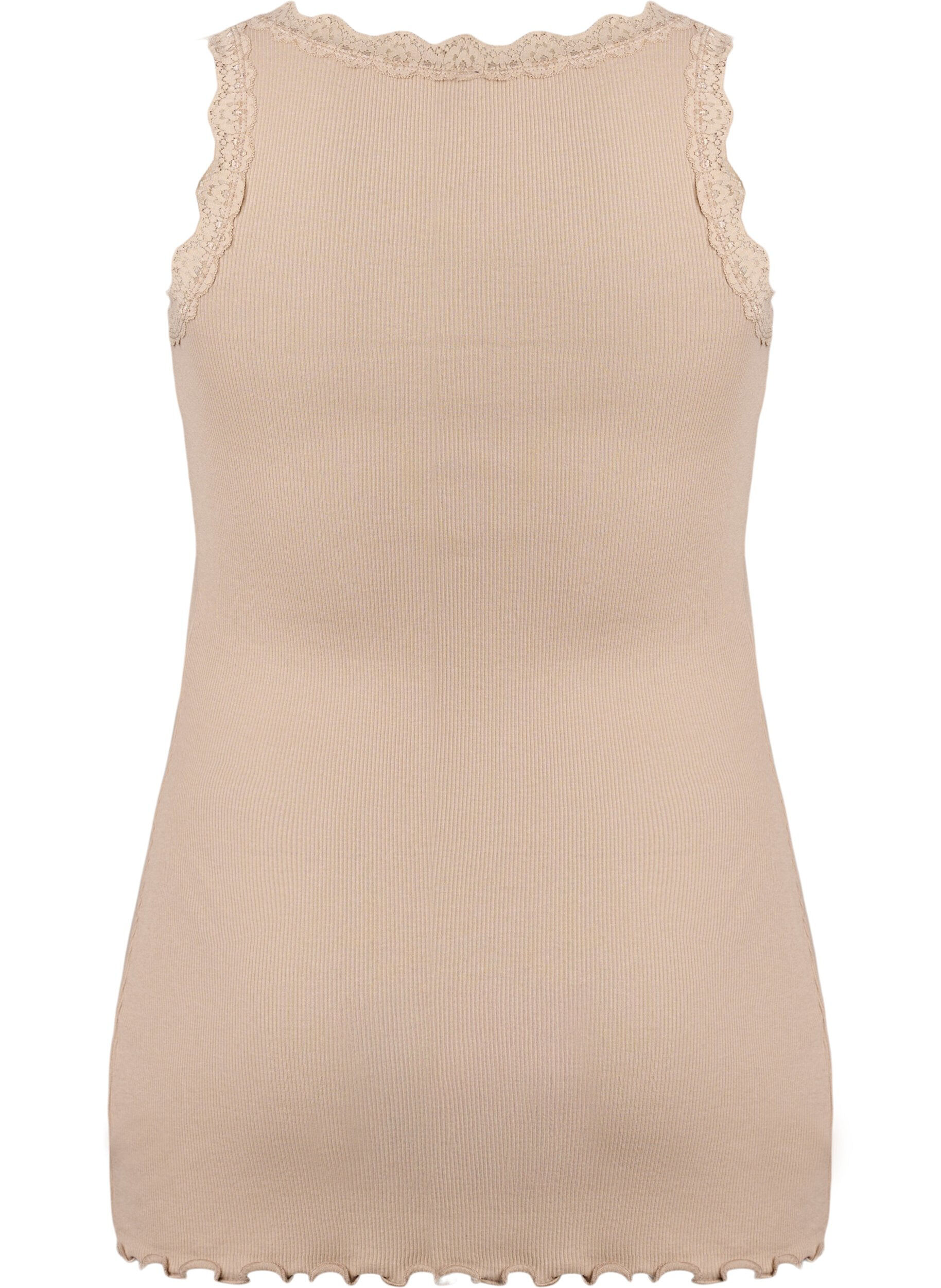 ZizziTopp med blondekant, Beige, Packshot image number 1