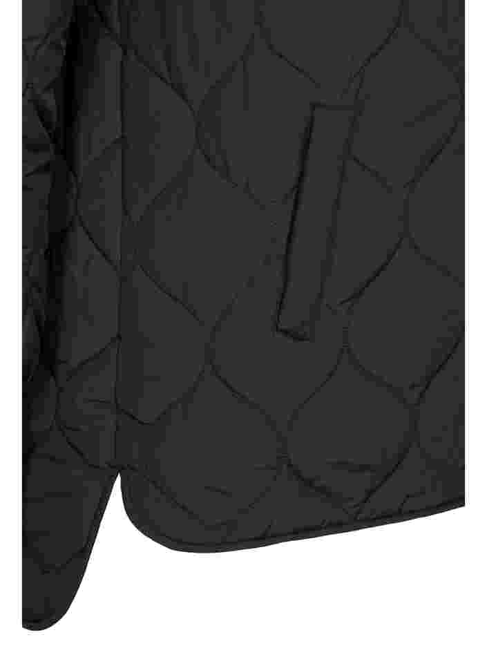 Quiltet termojakke med glidelås, Black, Packshot image number 3
