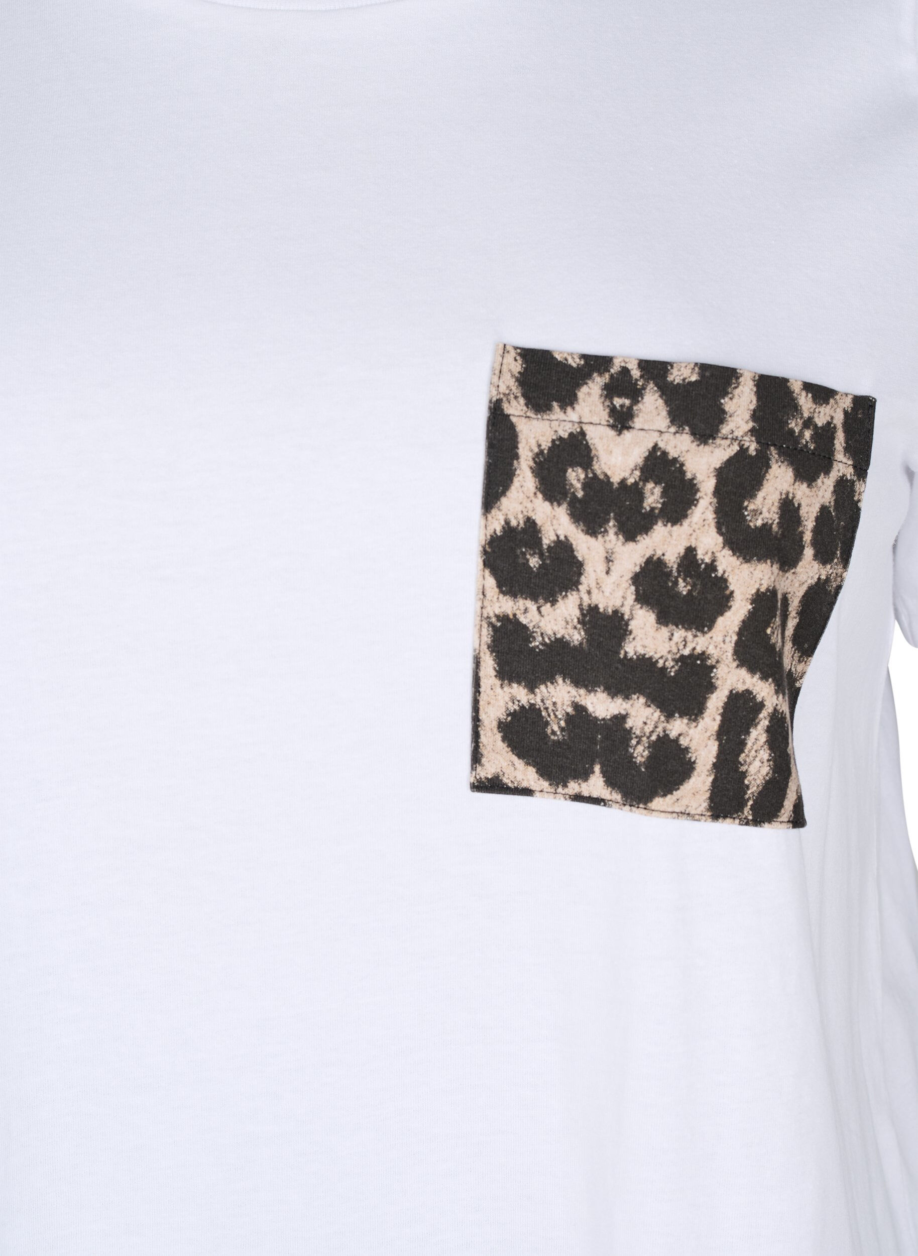 Zizzi T-skjorte med brystlomme, Hvit, Packshot image number 2